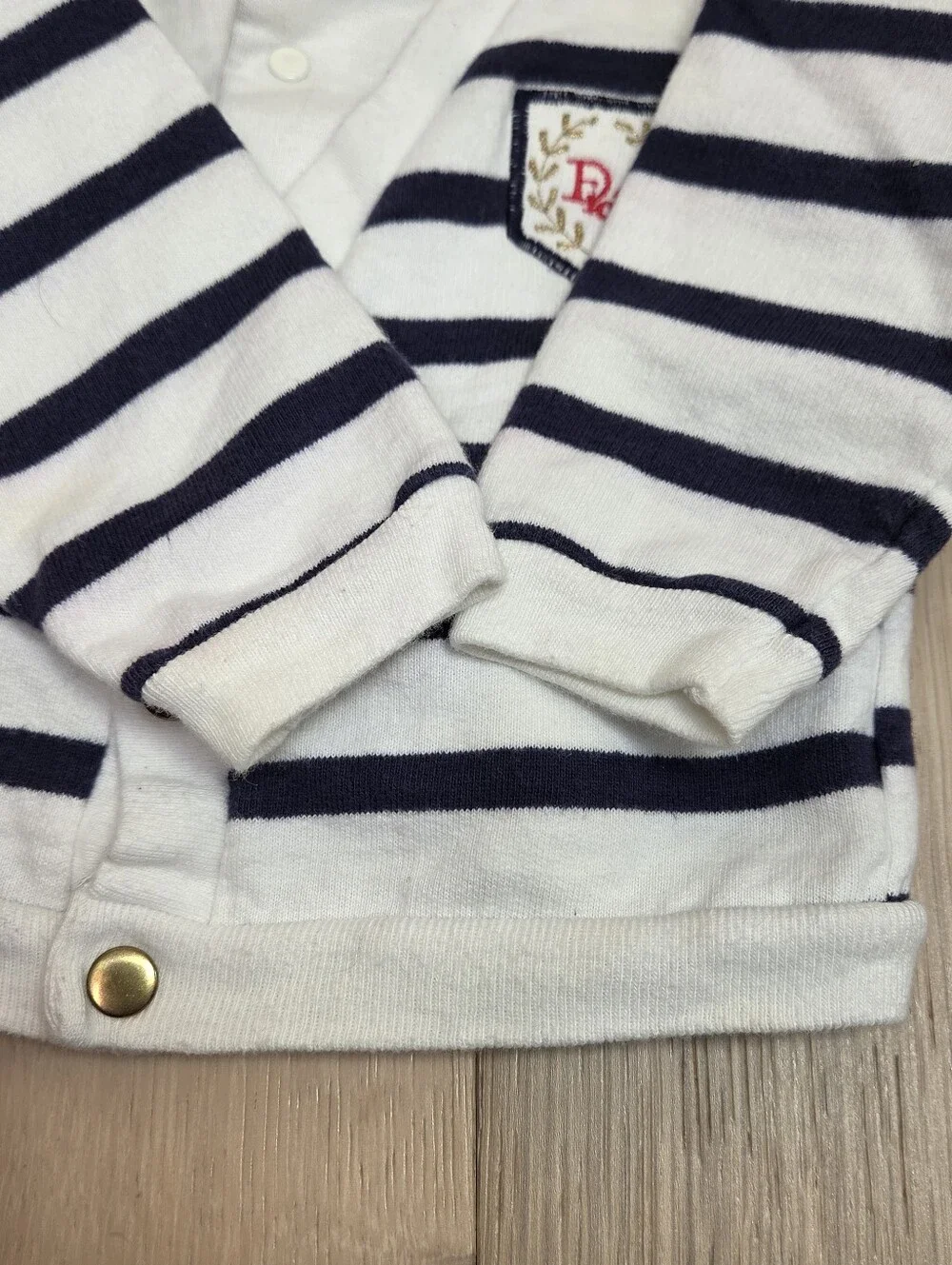 VTG Baby Dior Striped Faux Layered Cardigan Set 18M